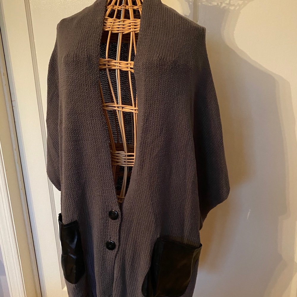 LOFT Sweater with Fux Leather Detail